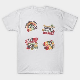 Colorful 100th Day Stickers Pack T-Shirt